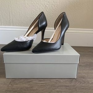 Jessica Simpson black leather high heel